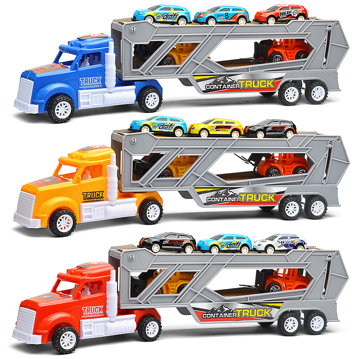 Автовоз MS-25A "АвтоЭкспресс" с набором гоночных машинок, под колпаком