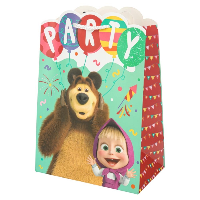 Пакет подарочный вырубка "Маша и Медведь" M Пакет подарочный вырубка "Маша и Медведь" M