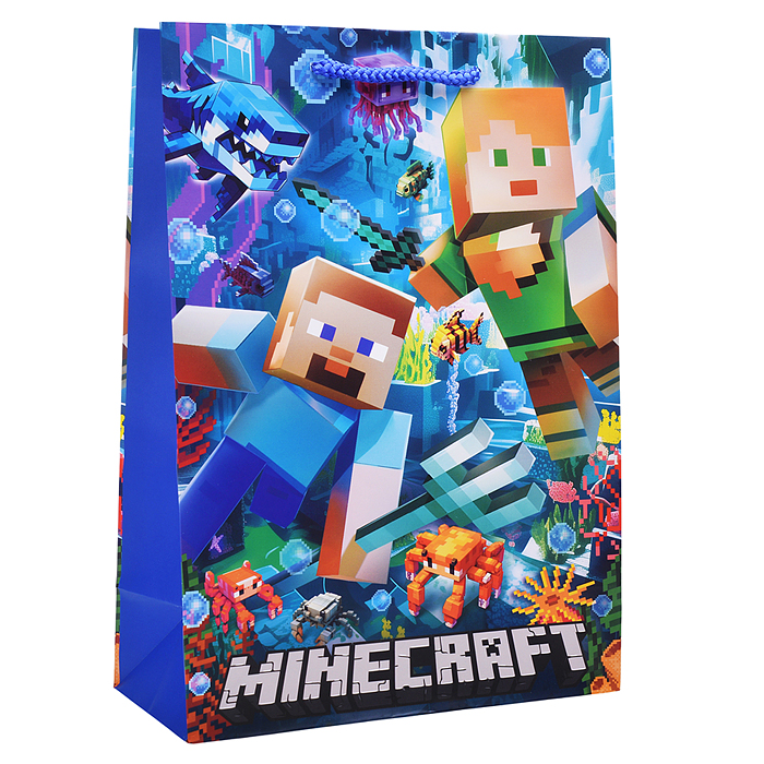 Пакет подарочный матовый "Пиксели в море" ML