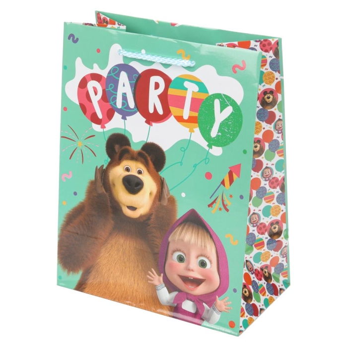 Пакет подарочный глянцевый "Маша и Медведь" M Пакет подарочный глянцевый "Маша и Медведь" M