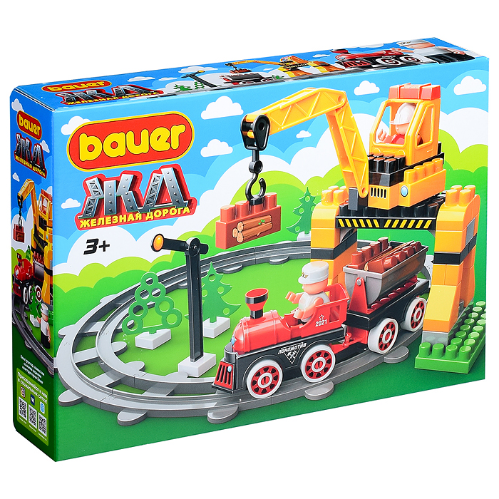 Конструктор 925 "Железная дорога" перевозка леса с Блокменом 