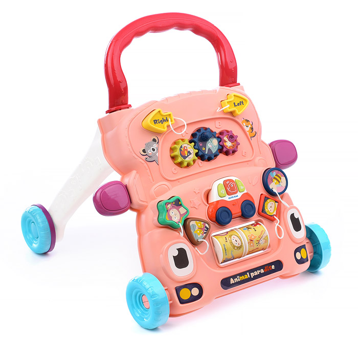 Игровой центр-Каталка 6004 "Забавная прогулка" розовые, в коробке
