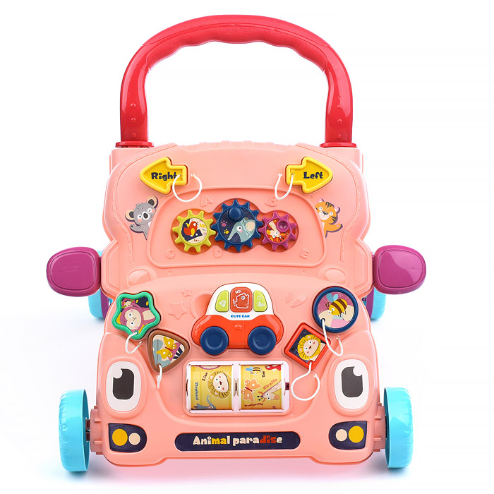 Игровой центр-Каталка 6004 "Забавная прогулка" розовые, в коробке