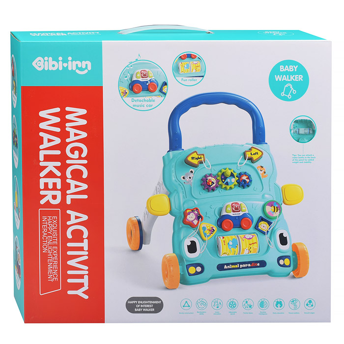 Игровой центр-Каталка 6004 "Забавная прогулка" розовые, в коробке