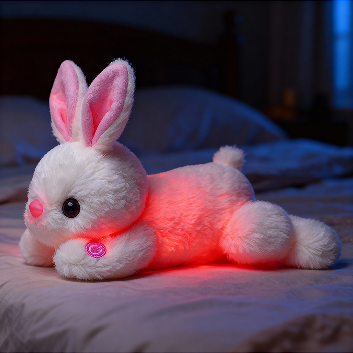 Мягкая игрушка М1518 "Заяц" светится в темноте 35 см.