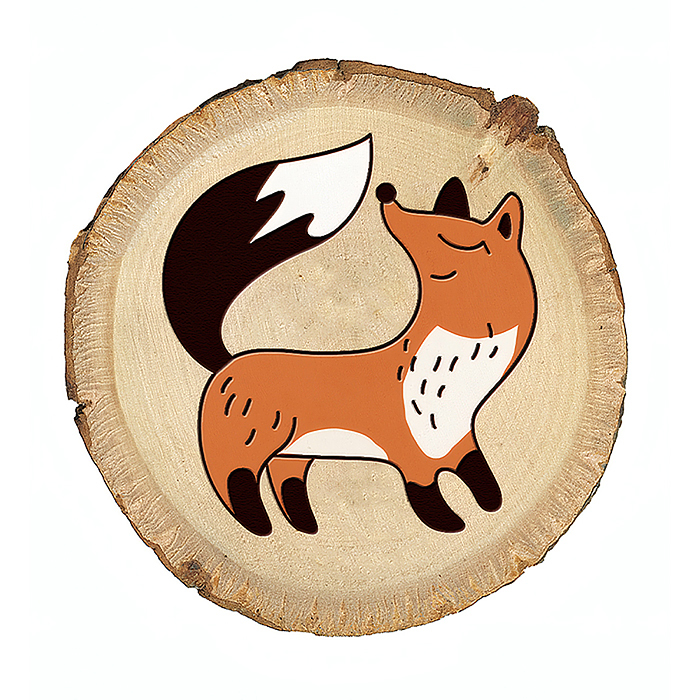 Выжигание на спилах "Лес" (спил малый)