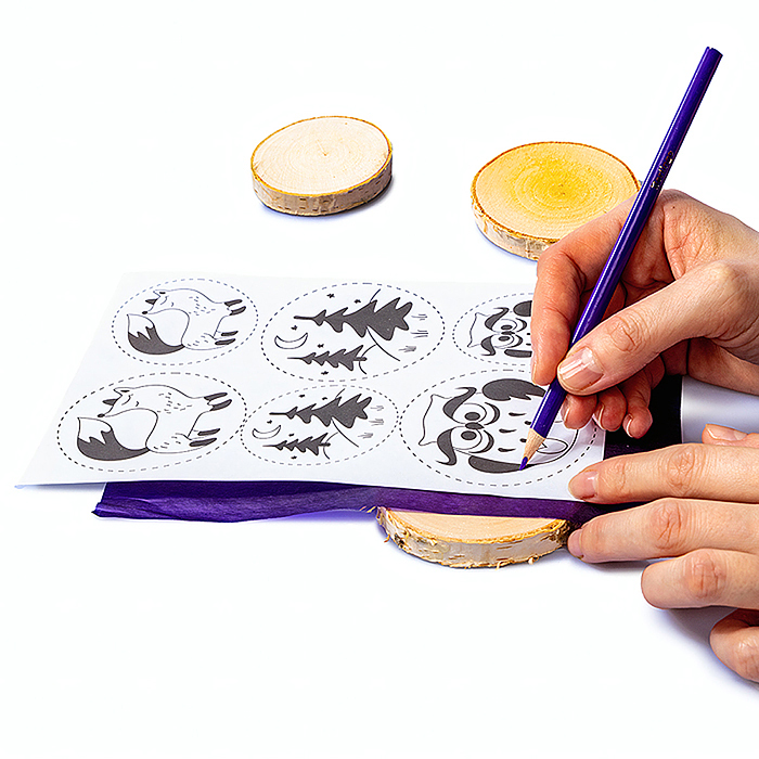 Выжигание на спилах "Лес" (спил малый)