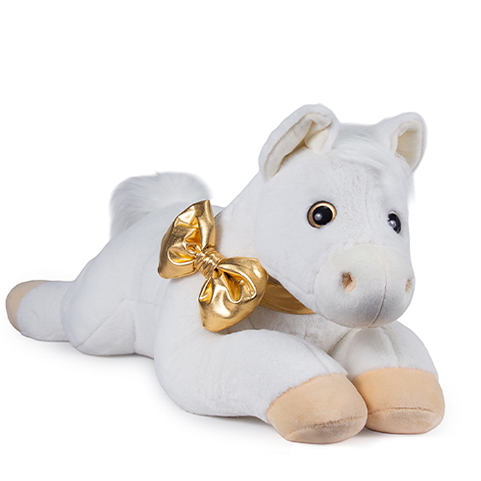 Фото к товару Мягкая игрушка "Лошадка Донна" белый, 81 см. Мягкая игрушка "Лошадка Донна" белый, 81 см.
