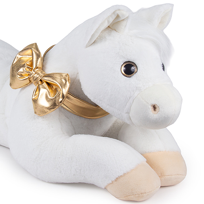 Фото к товару Мягкая игрушка "Лошадка Донна" белый, 81 см. Мягкая игрушка "Лошадка Донна" белый, 81 см.
