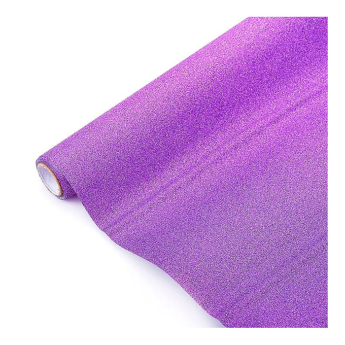 Пленка самоклеящаяся с блестками 45x300 см, сиреневая, PP 100 мкм, в рулоне