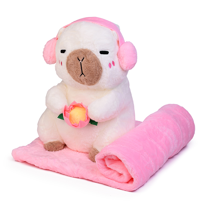 Мягкая игрушка "Капибара" М1576 с пледом
