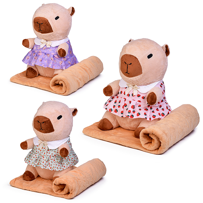 Мягкая игрушка "Капибара" М1577 с пледом