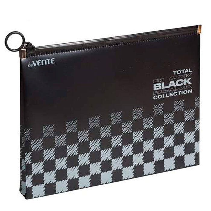 Папка на молнии с расширением "TOTAL BLACK" A5 (240x170x30 мм) 180 мкм, непрозрачная черная