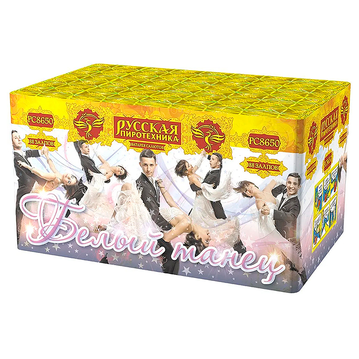 Батарея салютов "Белый танец" (1,1" х 88 залп.) * в кор. 2 шт. 