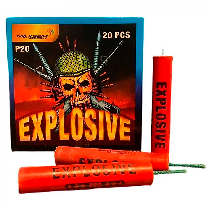 Петарды фитильные "Explosive" (в уп. 20 петард) * в кор. 4 бл. х 24 уп. Срок до 01.02.27