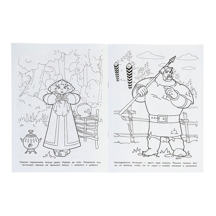 Чудо раскраска "Умный богатырь" Три Богатыря. 8 стр. 
