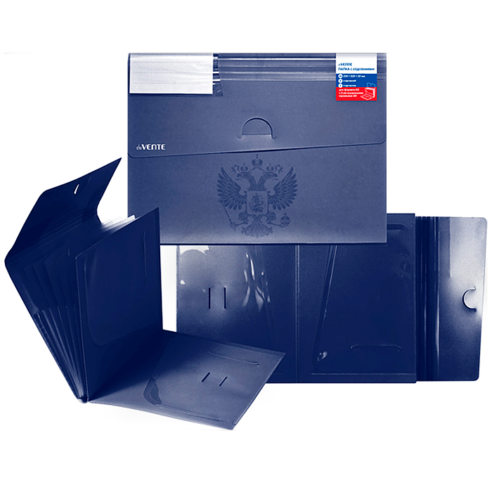 Папка с клапаном с 6-ю отделениями "Герб" A4 550 мкм, фактура "песок" 