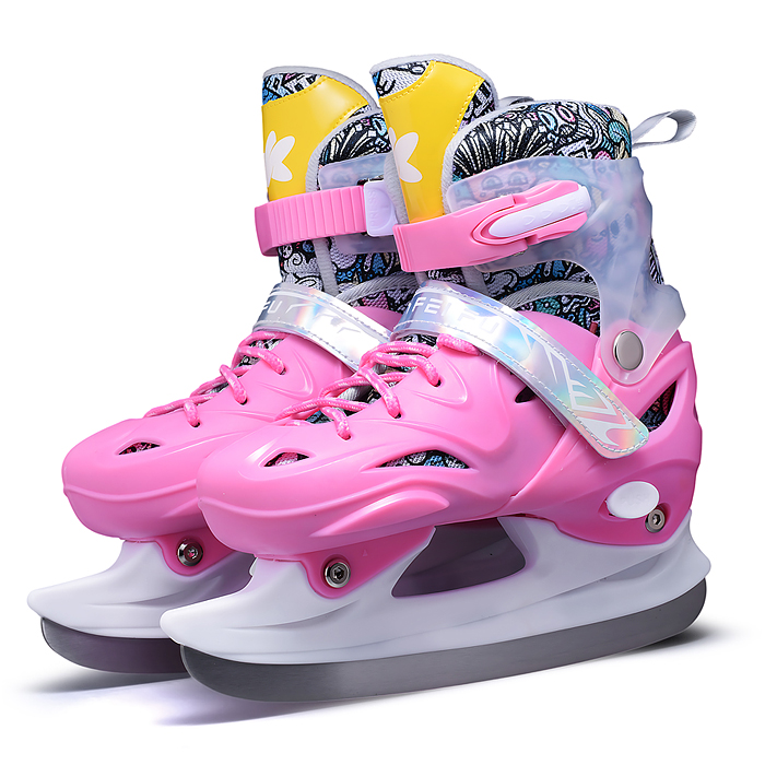 Коньки 00-3080 (размер M35-38) розовые, в сумке