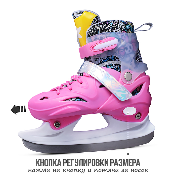 Фото к товару Коньки 00-3080 (размер M35-38) розовые, в сумке Коньки 00-3080 (размер M35-38) розовые, в сумке