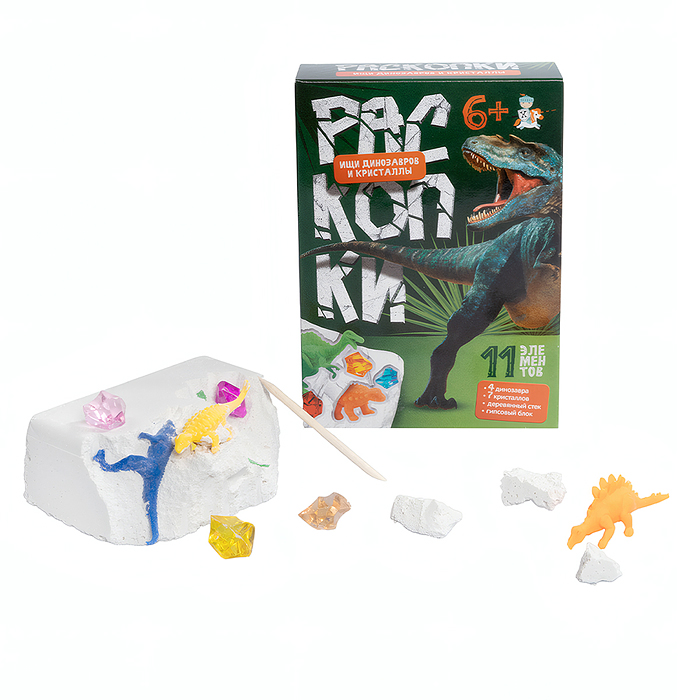 Раскопки "Ищи динозавров и кристаллы" (11 элементов)