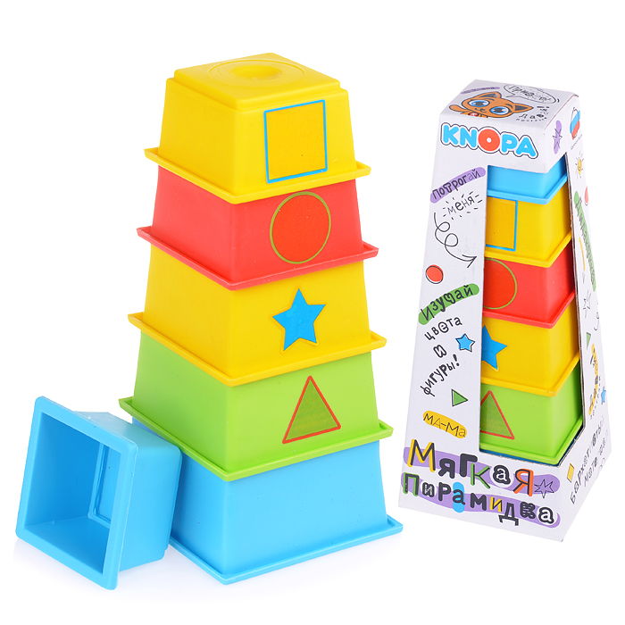 Мягкая пирамидка стаканчики с наклейками "Дидактика" Мягкая пирамидка стаканчики с наклейками "Дидактика"