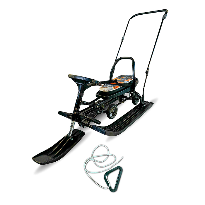 Игрушка Снегокат детский 109 "Wheel" c П-образным толкателем и колесной базой (Олененок) 