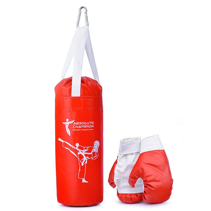 Набор детский игровой "Я-Чемпион" 2кг красный (перчатки, груша) Набор детский игровой "Я-Чемпион" 2кг красный (перчатки, груша)
