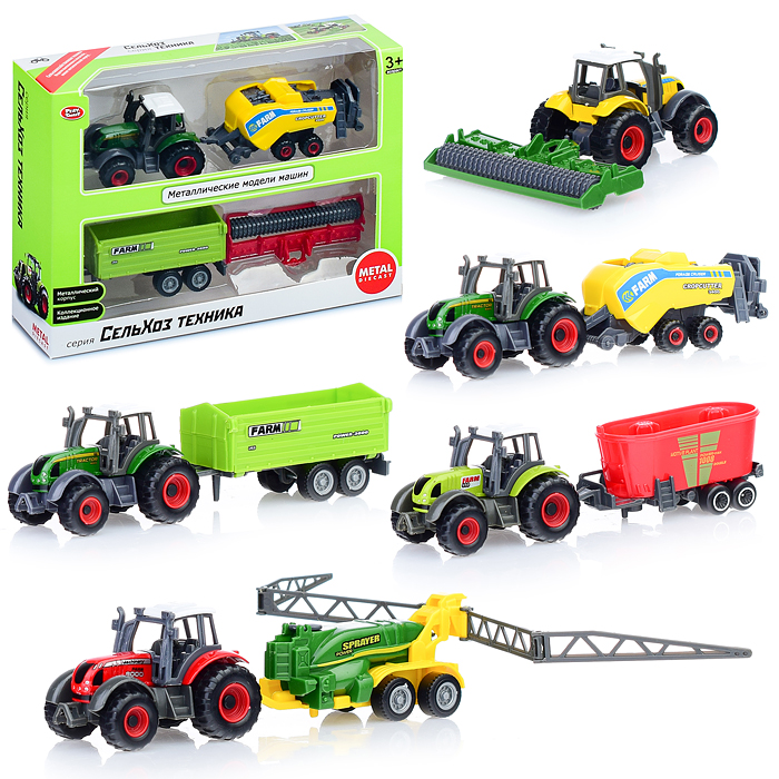 Трактор 6663 "Сельхозтехника" с прицепами, в коробке Трактор 6663 "Сельхозтехника" с прицепами, в коробке