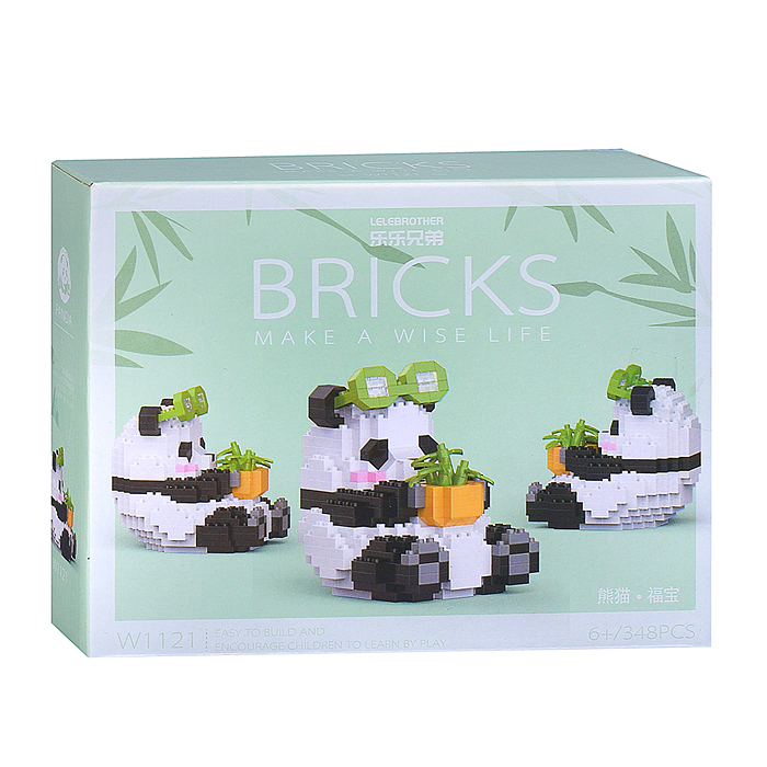 Конструктор W1121 "Панда" с бамбуком (348 дет.) в коробке Конструктор W1121 "Панда" с бамбуком (348 дет.) в коробке