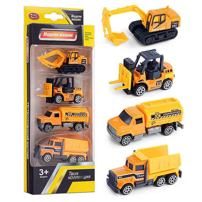 Фото к товару Набор машин 6674 "Строим вместе" в коробке Набор машин 6674 "Строим вместе" в коробке