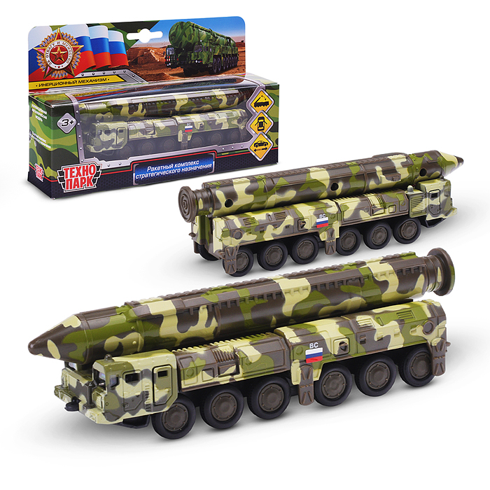 Модель "РСЗО Тополь" металл. инерц. с ракетой, открыв. двери 15см