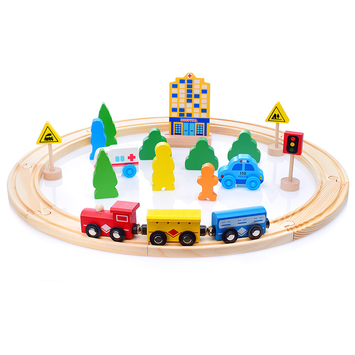 Фото к товару Трек D1261 с паровозиком 26 дет. Трек D1261 с паровозиком 26 дет.