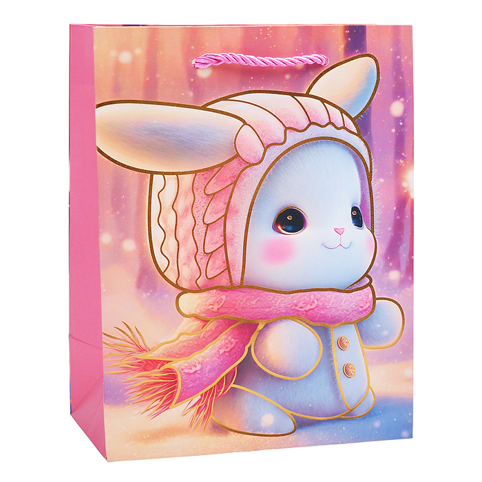 Пакет подарочный 18х23х10см(М) "Зайка в шапочке" Пакет подарочный 18х23х10см(М) "Зайка в шапочке"