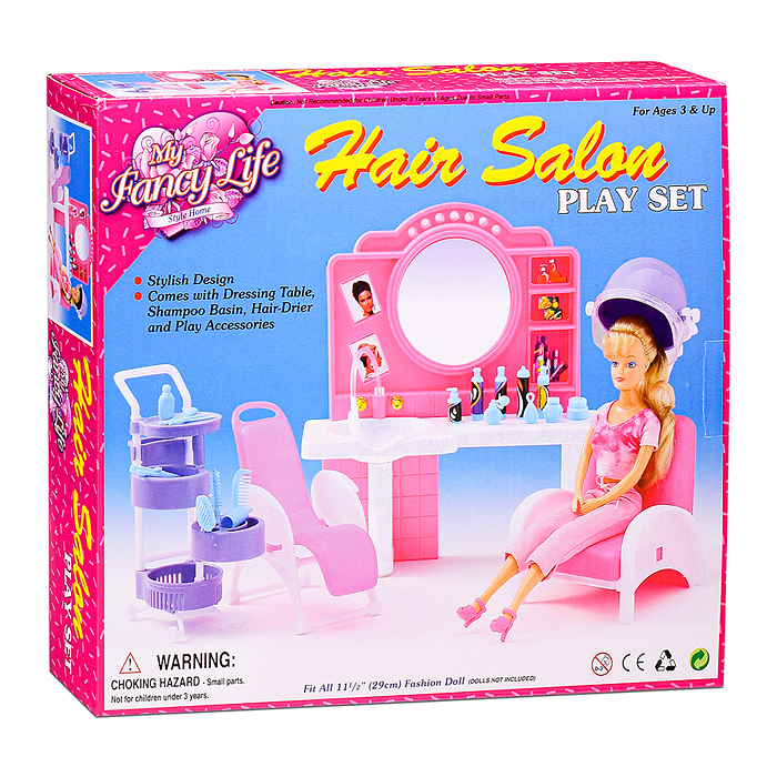 Фото к товару Набор мебели для кукол 96009 "Салон красоты" в коробке Набор мебели для кукол 96009 "Салон красоты" в коробке