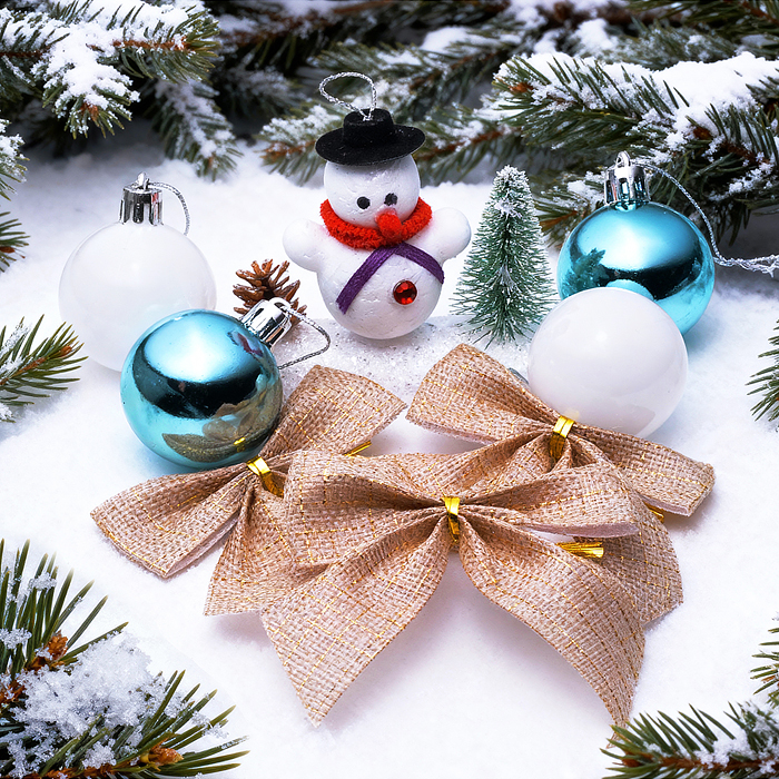 Набор новогодних украшений S2616 "Волшебство" (9шт х 22,5см)