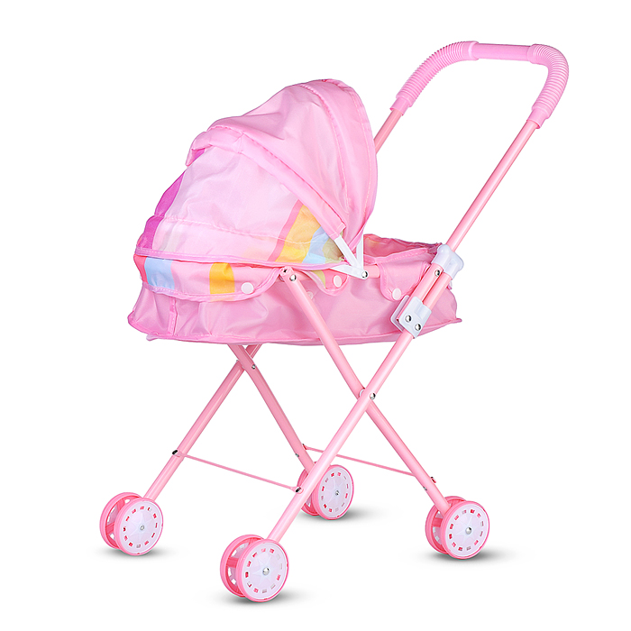 Фото к товару Коляска для кукол 8816-F (металлическая, складная, прогулочная с капюшоном, цвет розовый) в пакете Коляска для кукол 8816-F (металлическая, складная, прогулочная с капюшоном, цвет розовый) в пакете