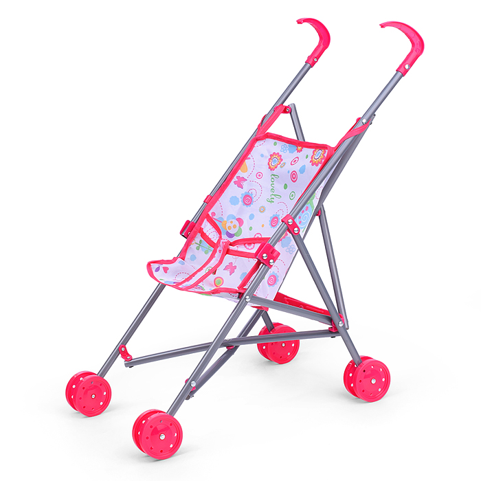 Коляска для кукол Y968-6 трость, прогулочная, цвет розовый Коляска для кукол Y968-6 трость, прогулочная, цвет розовый