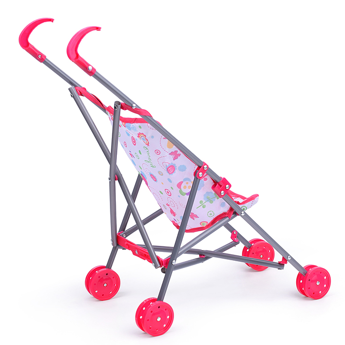 Коляска для кукол Y968-6 трость, прогулочная, цвет розовый