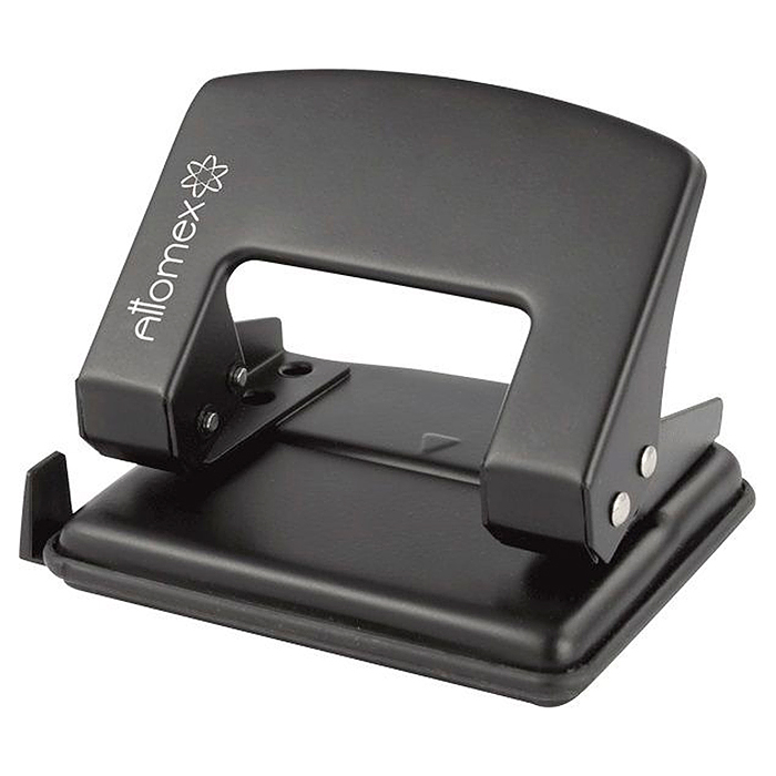 Дырокол "Attomex" (25 листов) металлический с линейкой, в картонной коробке, черный