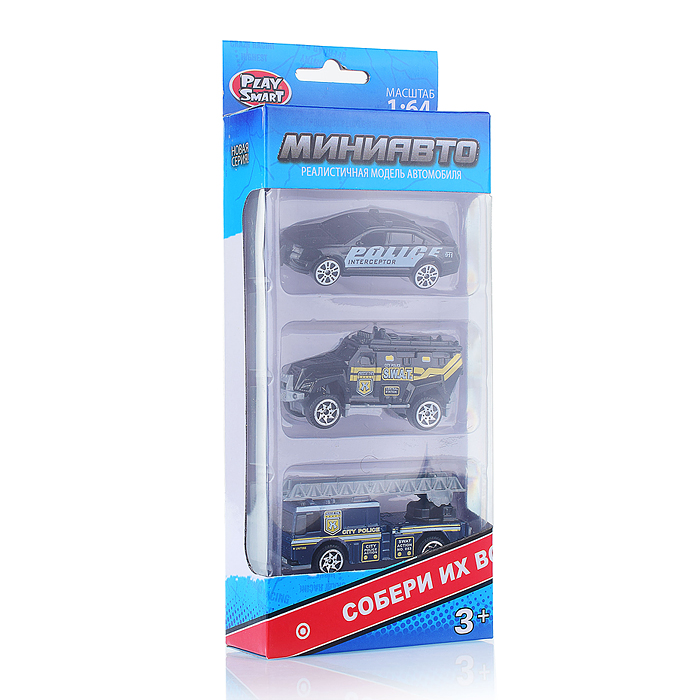 Набор техники 6389-3 "Мини Авто" полиция, в коробке