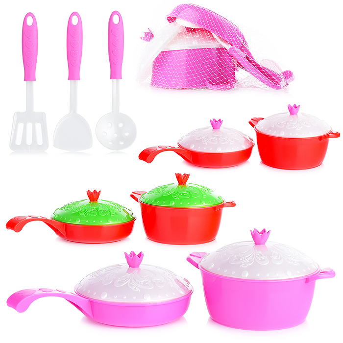 Набор посуды Кухонный сервис "Волшебная Хозяюшка" (7 предметов) в сетке