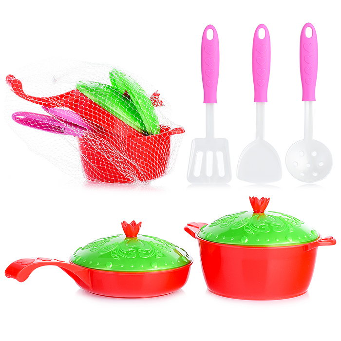 Набор посуды Кухонный сервис "Волшебная Хозяюшка" (7 предметов) в сетке