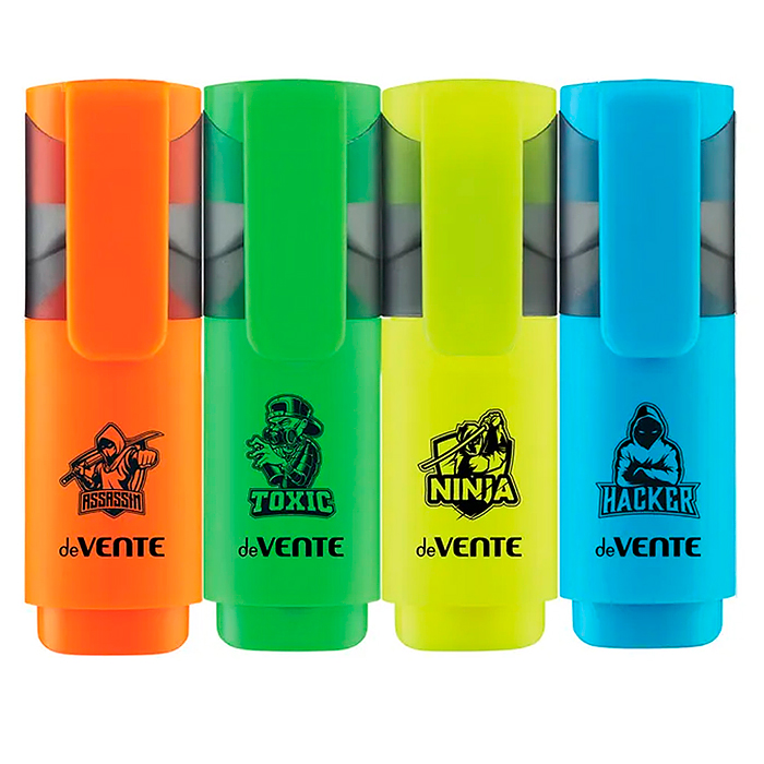 Набор маркеров-выделителей "SuperHero" (04 цв - цвета: зел, желт, оранж., голуб.) 