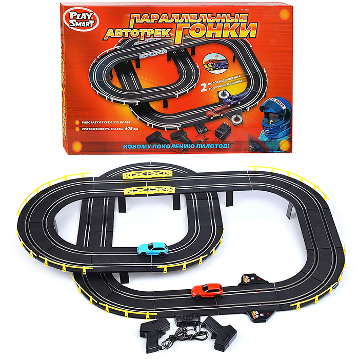 Автотрек 0821 "Параллельные гонки" (584 см.) в коробке