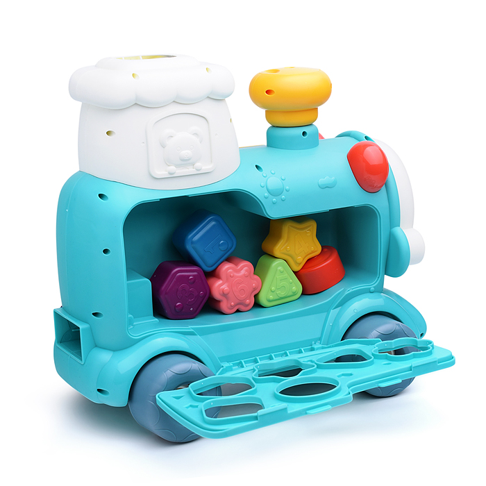 Фото к товару Каталка 6064 "Паровозик" зеленая, в коробке Каталка 6064 "Паровозик" зеленая, в коробке