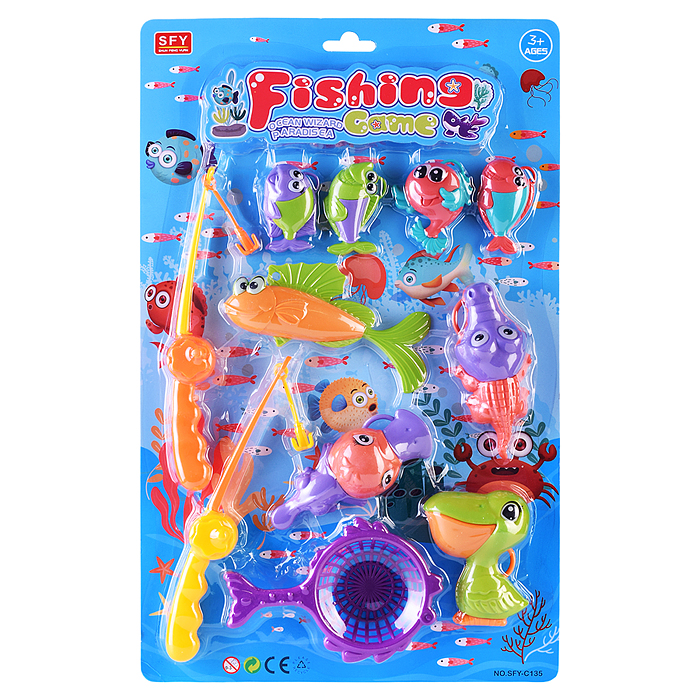 Игра рыбалка SFY-C135 "Водные жители" на листе