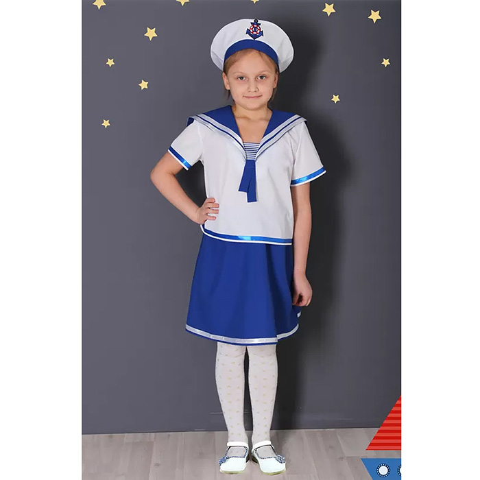 Комплект для девочек модель "Морячка" р-р 116 Комплект для девочек модель "Морячка" р-р 116