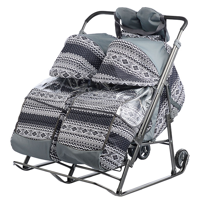 Санки-коляска Близняшки (финляндия черная) Санки-коляска Близняшки (финляндия черная)