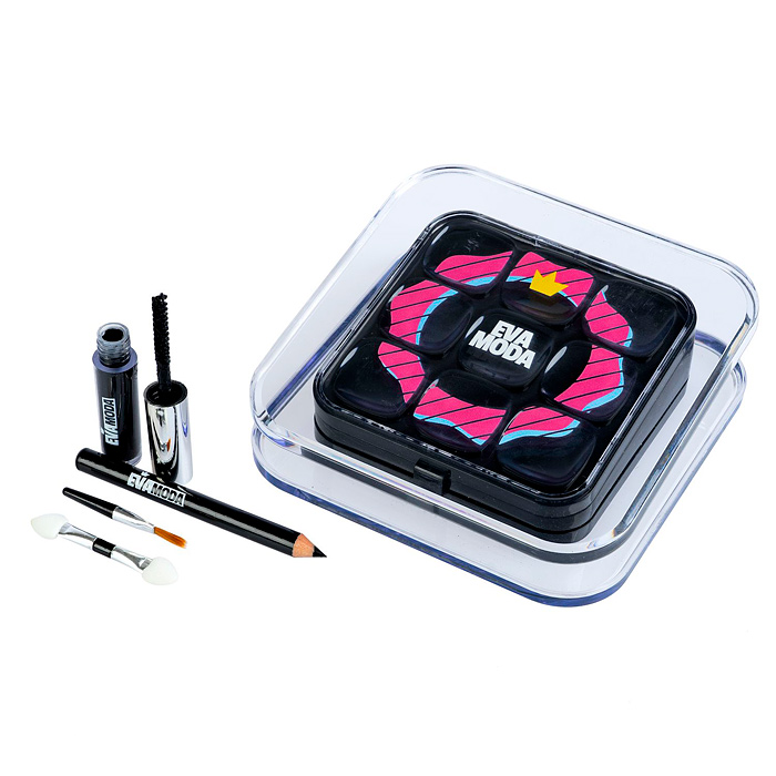 Фото к товару Набор детской декор. косметики Eva Moda, BOX 14х14х4,5 см; тени для век-4шт.(3,84г), блеск Набор детской декор. косметики Eva Moda, BOX 14х14х4,5 см; тени для век-4шт.(3,84г), блеск