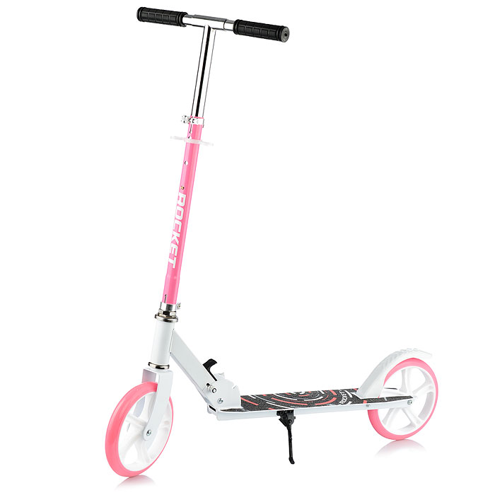 Фото к товару Самокат 2-х колесный ROCKET,колеса PU/ 200 мм,ABEC 7, белый-розовый Самокат 2-х колесный ROCKET,колеса PU/ 200 мм,ABEC 7, белый-розовый